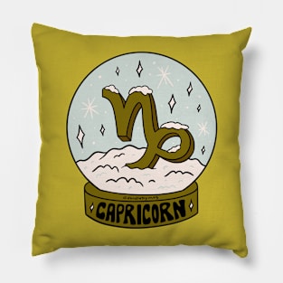 Capricorn Snow Globe Pillow