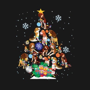 Beagles Christmas tree for Beagles dogs lovers.. T-Shirt