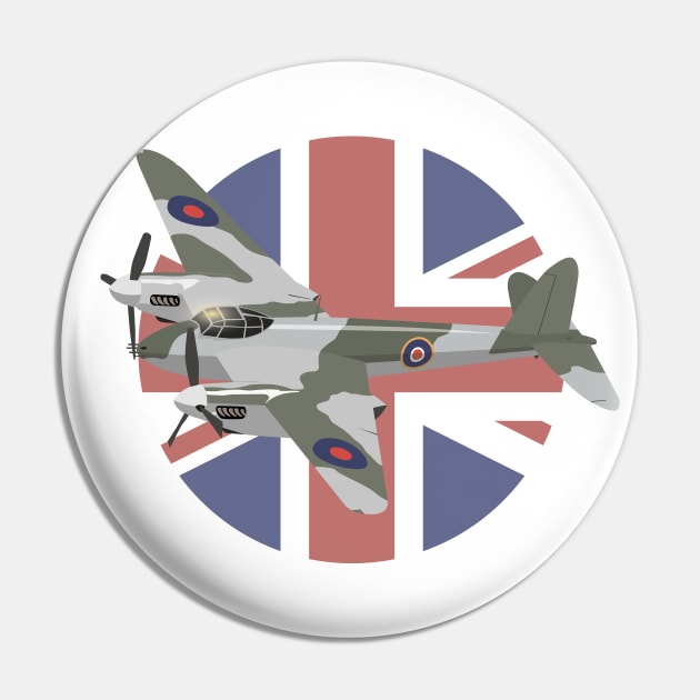 de Havilland DH.98 Mosquito British WW2 Airplane Pin by NorseTech