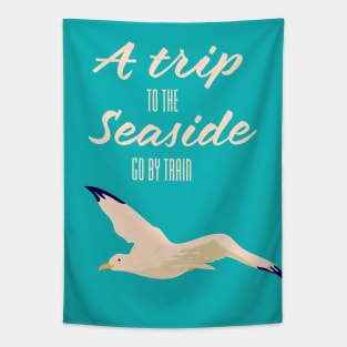 A Trip to the Seaside by train Tapestry