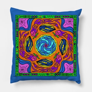 psychedelic colors trippy Pillow