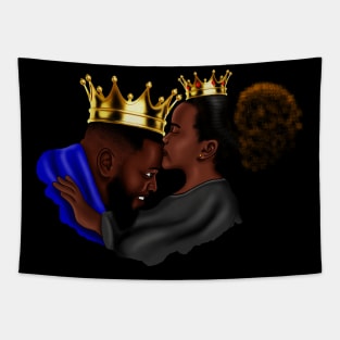 African Dad and Daughter, Fathers Day Gift. King and Princess Tapestry