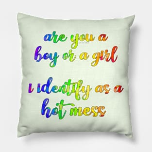 Hot mess rainbow Pillow