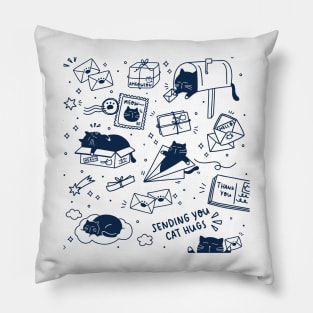 Sending you cat hugs (navy blue)! Pillow