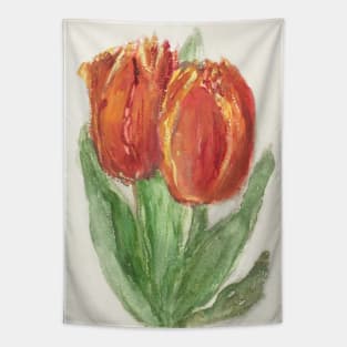 Two Red Tulips by Sientje Mesdag-van Houten Tapestry