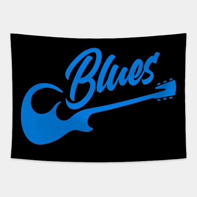 Blues Music Guitar Tapestry by TeddyTees