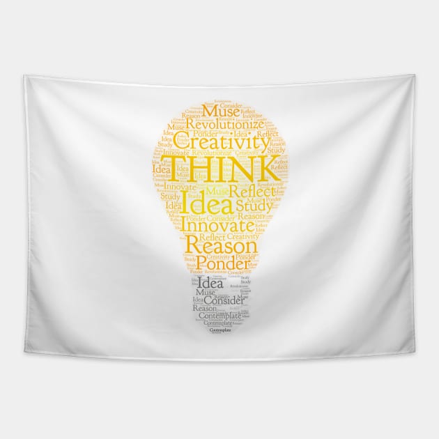 Think Light bulb Orange Light Word Could Art Tapestry by ckandrus