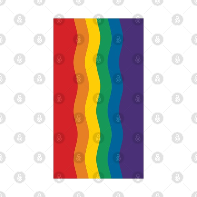 Rainbow Pride Flag (Proud LGBTQ+ Community Pride Flag) Wave Version by Teeworthy Designs