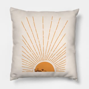 Abstract Sunrise Pug Pillow