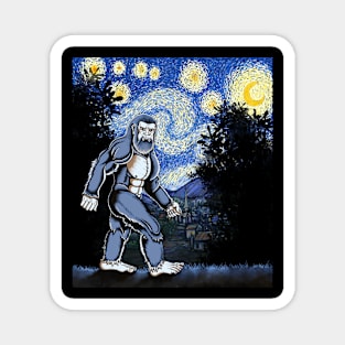 Bigfoot Van Gogh starry night Magnet