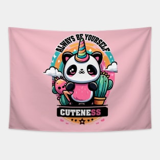 Always Be Yourself Panda Unicorn Tapestry