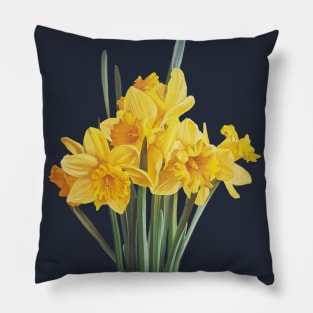 Daffodils in a Hobnail Vase Painting (no background) Pillow