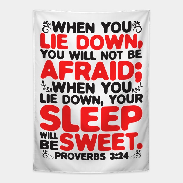 Proverbs 3:24 Your Sleep Will Be Sweet Tapestry by Plushism