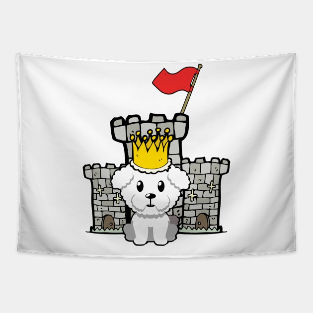 Cute furry dog is king of the castle Tapestry by Pet Station