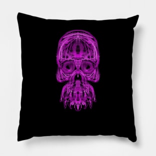 Electroluminated Skull - Hot Pink Pillow