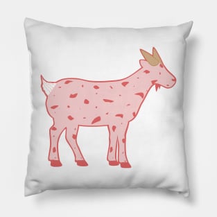 Strawberry Ice Cream Goat (pink background) Pillow