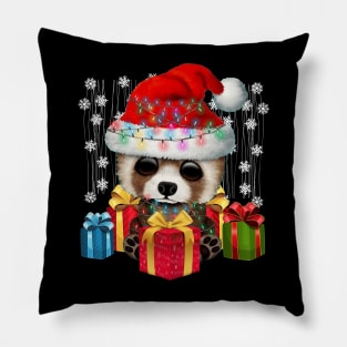 chirtsmas red panda Pillow