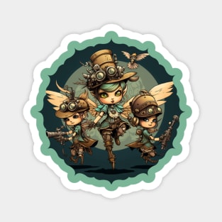 Steampunk Steam Powered Fairy Squad Magnet