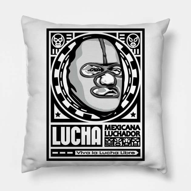 viva la lucha libre#1mono Pillow by RK58