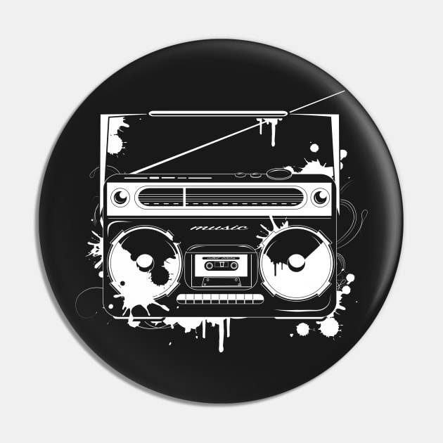 Ghettoblaster graffiti white motif Pin by Kisho