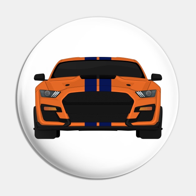 Shelby GT500 2020 Twister-Orange + Kona-Blue Stripes Pin by VENZ0LIC