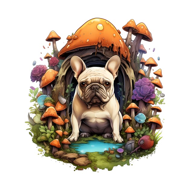 French Bulldog In a Fairy Forest by BisonPrintsCo