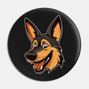 Happy German Shepherd Dog Pin