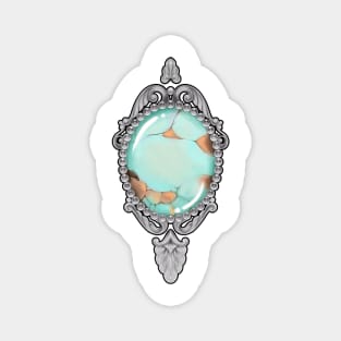 Vintage Turquoise birthstone frame Art Nouveau / version 2 Magnet