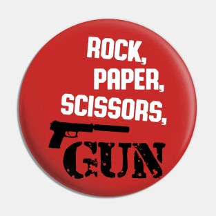 Rock,paper,scissors gun (white) Pin