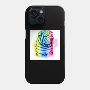 Shar Pei Dog Rainbow Painting Phone Case