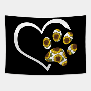 Pawz Sunflower Shirt - Heart Sunflower Dog Paw Gift Tapestry