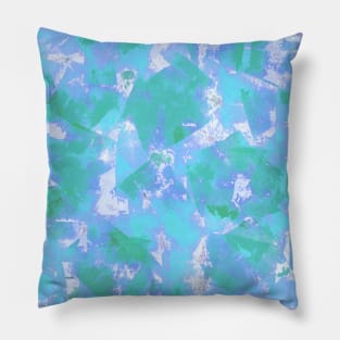 Abstract Swatches in Pastel Blue & Green Pillow