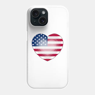 Heart Love Flag of USA Phone Case