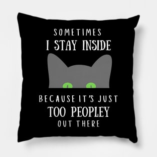 Funny Antisocial Cat Design Pillow