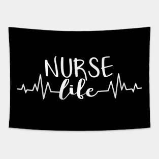 Nurse life text with heart beat Tapestry
