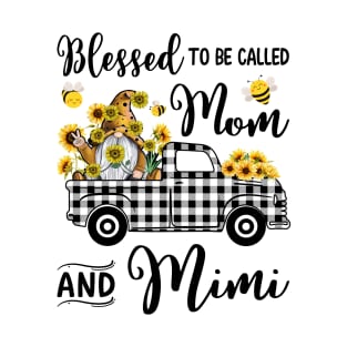 Blessed To Be Called Mom And Mimi Gnomes Sunflowers T-Shirt