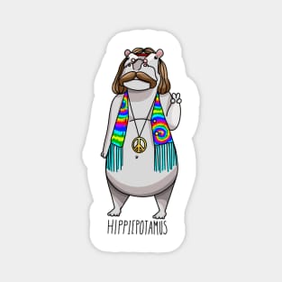 Hippiepotamus (Hippie Hippo) Magnet