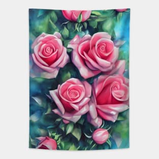 Wake Up & Smell the Pink Roses Tapestry