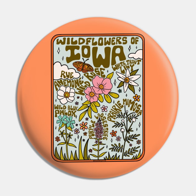 Iowa Wildflowers Pin by Doodle by Meg