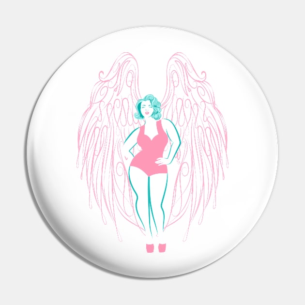 pinup angel Pin by Toni Tees