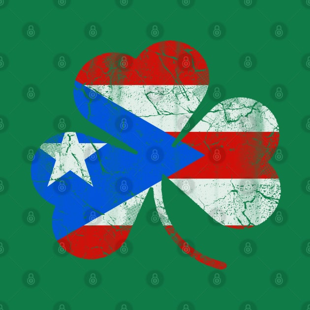 Puerto Rico Flag Shamrock Irish St Patrick's Day by E