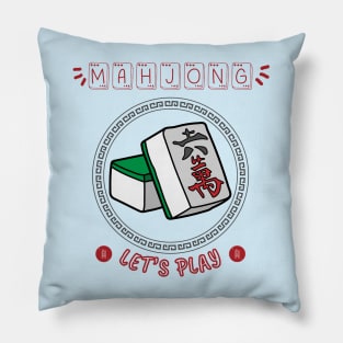 mahjong let's play, tile Pillow