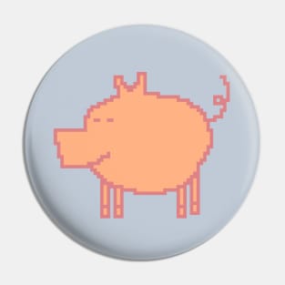 Pixelart Pig Peach Fuzz Pantone Color of the Year 2024 Pin