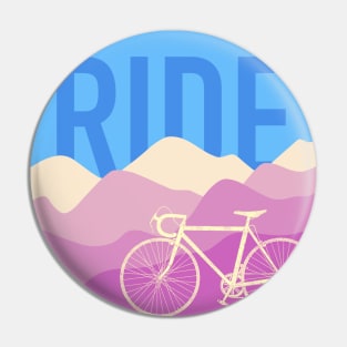 Ride - Road Bike Vintage Colors Pin