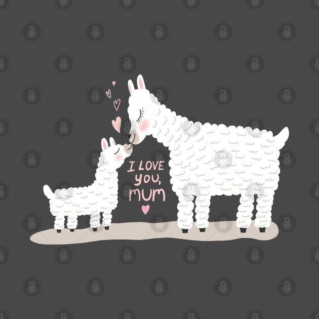 I love you mum Llamas mother and baby by Wolshebnaja