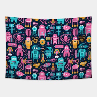 Playful Arena: Whimsical Monster Mates Tapestry