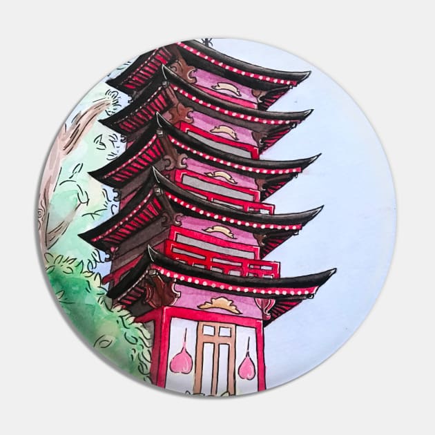 Japanese Tower Pin by Lady Lilac