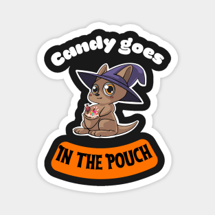 Cute Halloween kangaroo witch Magnet