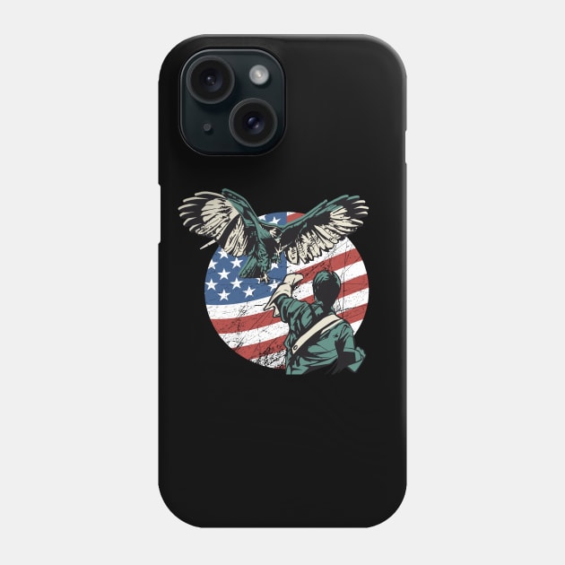 Falconry USA American Flag Phone Case by Ramadangonim