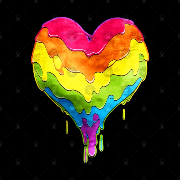 Rainbow Heart Drip by ArtDiggs